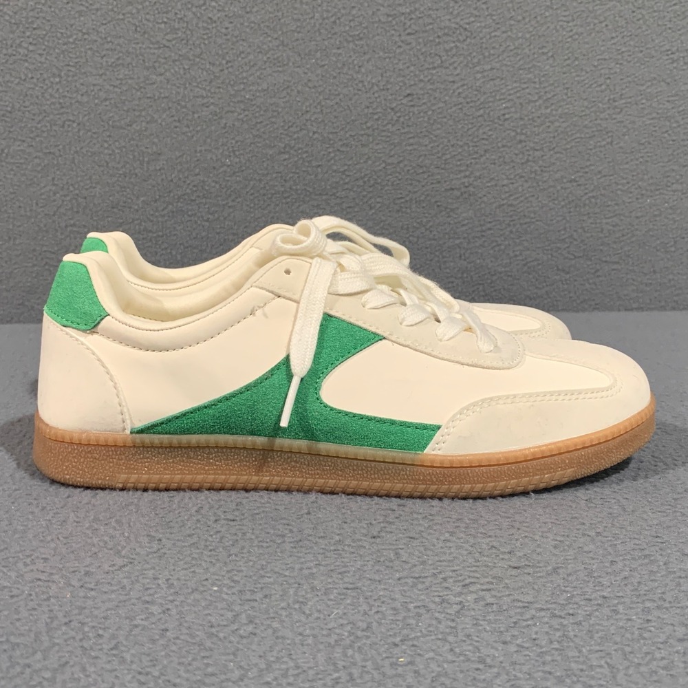 No Boundaries Womens Size 8 Cream Green Fashion Sneakers NB24CA031L Gum‎ Sole